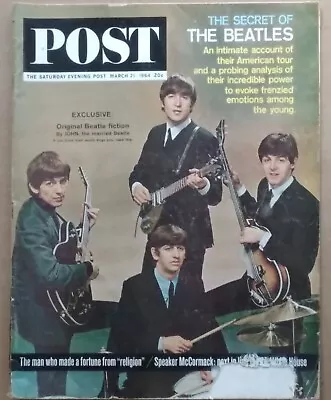 Saturday Evening Post March 21 1964 The Beatles John Lennon On Cover • $19