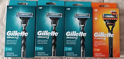 Gillette Mach 3 Blades & Fusion 5 Blade Men Cartridge Razors Lot Long Last Shave • $30.49