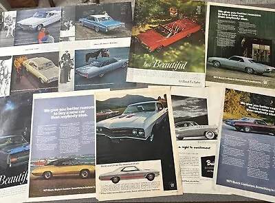 Lot Of 9 Vintage BUICK Car Print Ads - 13.5 X10.5  - 1960s 1970s • $9.99