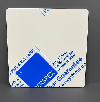 White Acrylic Coasters 10cm Square Rounded Edge  Kitchen Table  Laser Cut Dining • £4.95