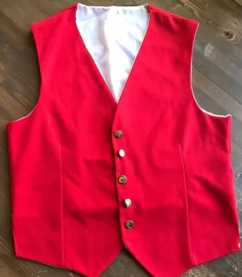 $30 • Buy Red Vest Circus Clown Costume Lined Vintage