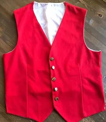 Red Vest Circus Clown Costume Lined Vintage • $29.99