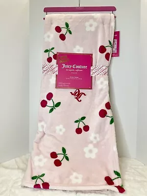NEW Juicy Couture Los Angeles 50 X70  Plush Throw Blanket Cherry Flower Cherries • $40
