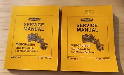 Mercury Mercruiser Stern Drive Engine Service Manual C-90-71707 Vol 1 & 2 OEM • $29.99