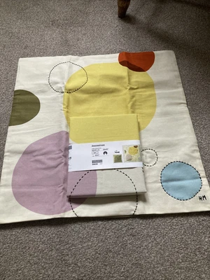 £12 • Buy Ikea ANGSMATARE Pair Of Cushion Covers, Handmade/Circles Multicolor 20  X 20 New