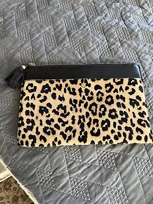 J Crew Leopard Animal Print Clutch Handbag • $30