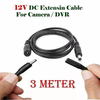 12v Dc Power Supply Extension Cable Male To Female Cord Lead Cctv Camera/dvr Lot • £3.30