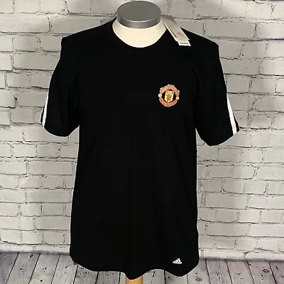 Adidas Manchester United T-Shirt Mens Size Medium MUFC Tee Black BNWT • £19.99