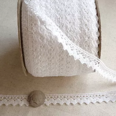 100% Cotton Crochet Style Lace - 13mm Wide - 2 Colours Available - Sold By Metre • £1.75