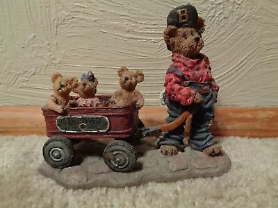 Boyds Bears Figurine  Huck With Mandy Zoe And Zach ... Rollin' Along  (227727) • $14