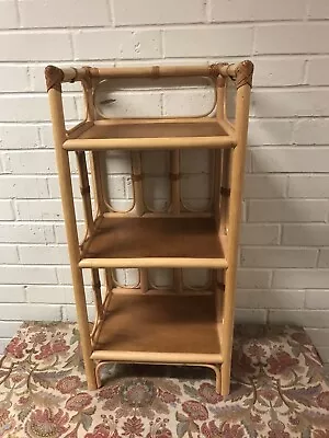 Vintage Bamboo Shelving Unit 28 X 13 X 11” Three Shelf Unit Boho Style • $125