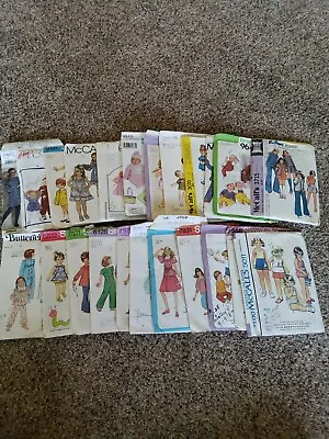 $5 • Buy Vintage Sewing Patterns Girl's Clothes Pajamas Dresses Jumpsuits Shorts Tops 