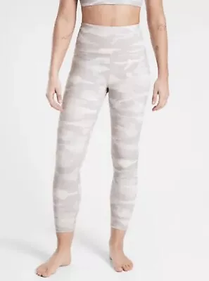 Athleta Elation Camo 7/8 Tight Yoga Fitness Pant #563650 Taupe Size Medium • $24.95