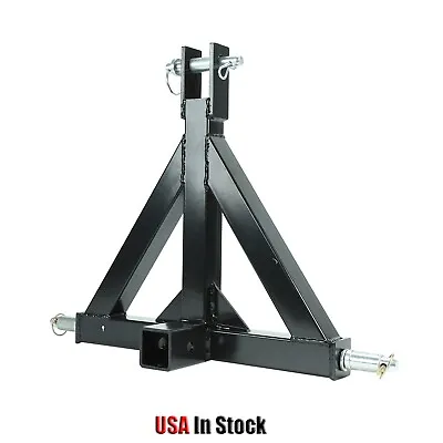 3 Point 2'' Trailer Receiver Hitch Tow Drawbar Category 1 Tractor Adapter Black • $53.29