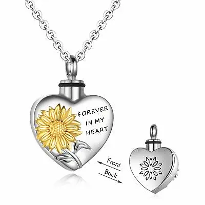 Urn Necklace Cremation Jewellery Ashes Heart Pendant Locket Keepsake Memorial UK • £5.98