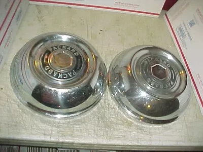 Pair Packard 200 Clipper Dog Dish Hub Caps 11 3/4  1951 1952 1953 1954 • $99