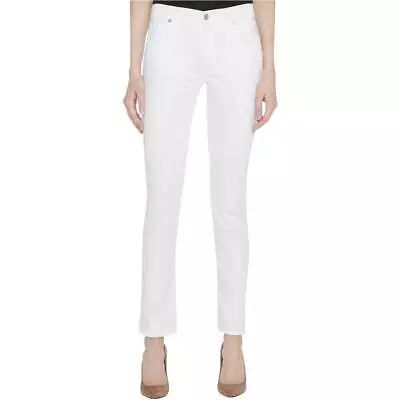 7 For All Mankind Womens White Skinny Slim Fit Cigarette Jeans 24 BHFO 5395 • $14.99