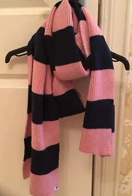Jack Wills Womens Pink And Navy Stripe Scarf Excellent Condition  • £10