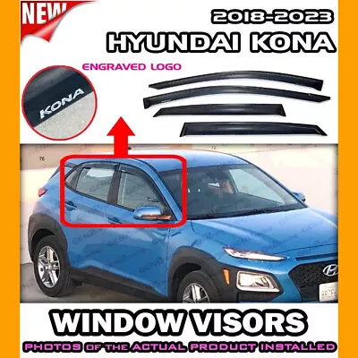 WINDOW VISORS For 2018 → 2023 Hyundai Kona / DEFLECTOR RAIN GUARD VENT • $39.98