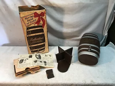 Vintage Ballantines Scotch Whiskey Plastic Barrel  Dispenser With Box  • $49.50