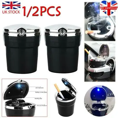 £6.89 • Buy Car Ashtray Holder Cup With Lid Auto Cigarette Odor Remover With LED Detachable