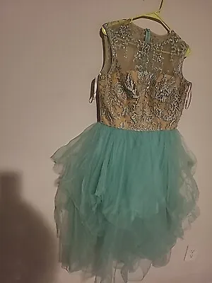 Sherri Hill Sequined Mint Green Prom Party Pageant Dress With Tool (SIZE 14) • $85