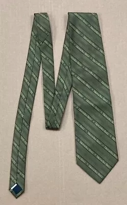 Vintage Wolfmark Neckwear Mercedes Benz Tie #98085 Olive Green Diagonal Stripe • $22.22