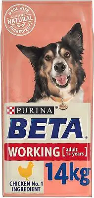 BETA Dry Dog Food Working Dog Chicken Natural Prebiotic Digestive Health 14kg • £31.09