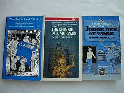 3 JUDGE DEE Pb Books ANCIENT CHINESE MYSTERY Paperbacks MURDER Rare VAN GULIK • $8.43