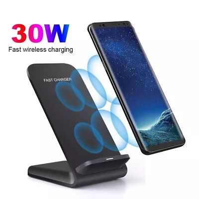 30W Fast Wireless Charger Stand Dock For Apple IPhone Samsung Android Phone ，UK • £6.98