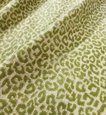 Highland Court Mint Leaf  Chatterly  Ocelot Animal Cut Velvet Epingle Fabric • $432
