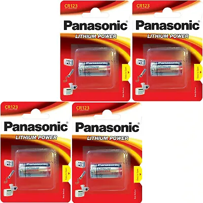 4 X Panasonic 123 LITHIUM Photo Batteries CR123 CR17345 • £8.75