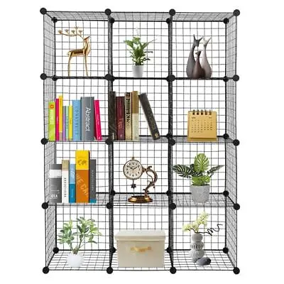 12/16/20 Cube Wire Storage Metal Storage Shelves Bookshelf Closet Organizer Bins • $67.99