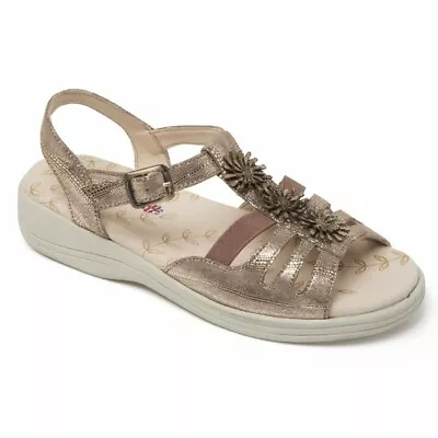 Ladies Padders Summer Sandals Size 6.5 Sunrise Metallic Gold. Boxed. • £29.99