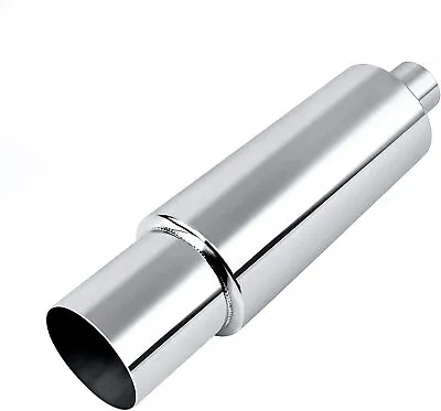 2.5  Inlet 4  Outlet Unburnt Exhaust Tip Muffler Stainless Steel Universal 18.6  • $40.99