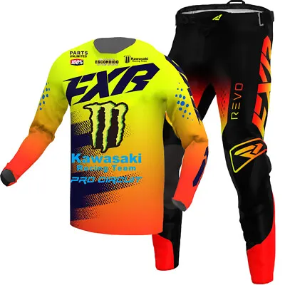 FXR Revo Monster Kawasaki MX Gear Jersey/Pants Combo Motocross ATV Racing Set • $157