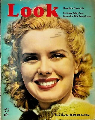 Look Magazine September 12 1939 Benito Mussolini Greta Garbo Carmen Miranda • $28.20