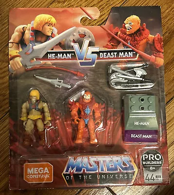 Mega Construx MASTERS OF THE UNIVERSE Heroes He-Man Vs Beast Man 2 Figurines • $7.95