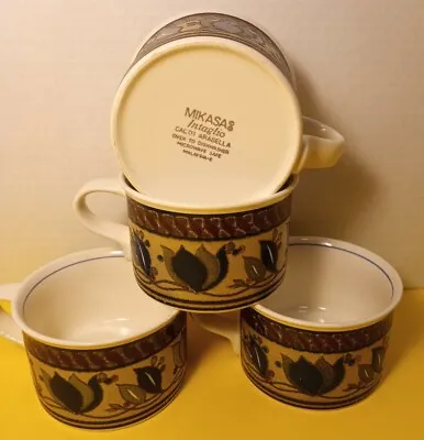 Mikasa Intaglio Caco1 Arabella Coffee Mugs Cups Vintage Set Of 4 • $28