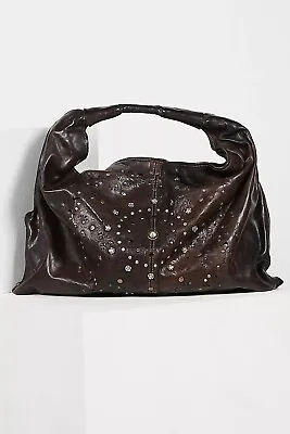 Campomaggi Romano Brown Leather Studded Floral Large Hobo Shoulder Bag NWT • $699.72