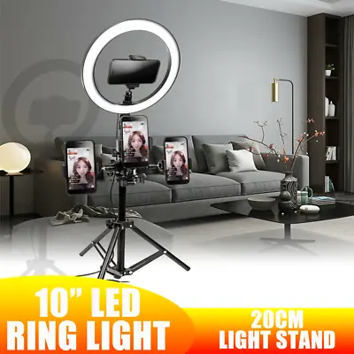 $16.90 • Buy 10  LED Ring Light Dimmable Tripod Diffuser 20cm Stand USB Makeup Selfie Desktop