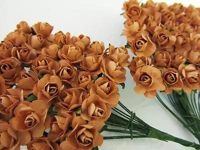 144 Mulberry Paper Rose Flower/wedding Favor/decoration/craft/bouquet H420-Brown • $9.99