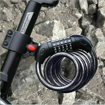 TECHTONGDA 5-Digit Combination Password Bike Lock Cable Bicycle Chain Lock New • $7.42