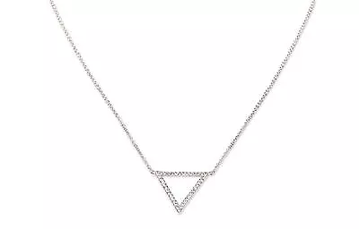 Nadri 301265 Triangle Pendant Necklace Rhodium One Size • $34