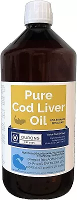 Ourons - Cod Liver Oil & Fatty Aicids For Dogs & Cats - Healthy Skin & Coat - 1L • £19.94