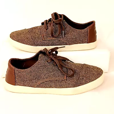 Toms Brown Denim With Or Without Laces Sneakers Mens Sz 6.5 Womens Sz 7.5 EUC • $24.97