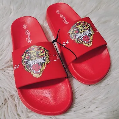 Ed Hardy Slide Sandals Red Tiger Women's Size 6 • $49.99