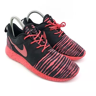 Nike ID Roshie Run One Womens Size 6.5 Red Black Striped Queen McKenzie Shoes • £23.07