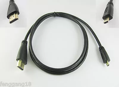 1m Micro HDMI To HDMI Male Adapter Converter Cable Motorola XOOM RAZR EVO HTC 4G • $5.99