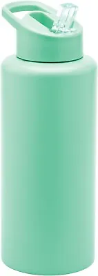 1.5 Litre Reusable Stainless Steel Water Bottle With Straw Lid - Mint Green • $30